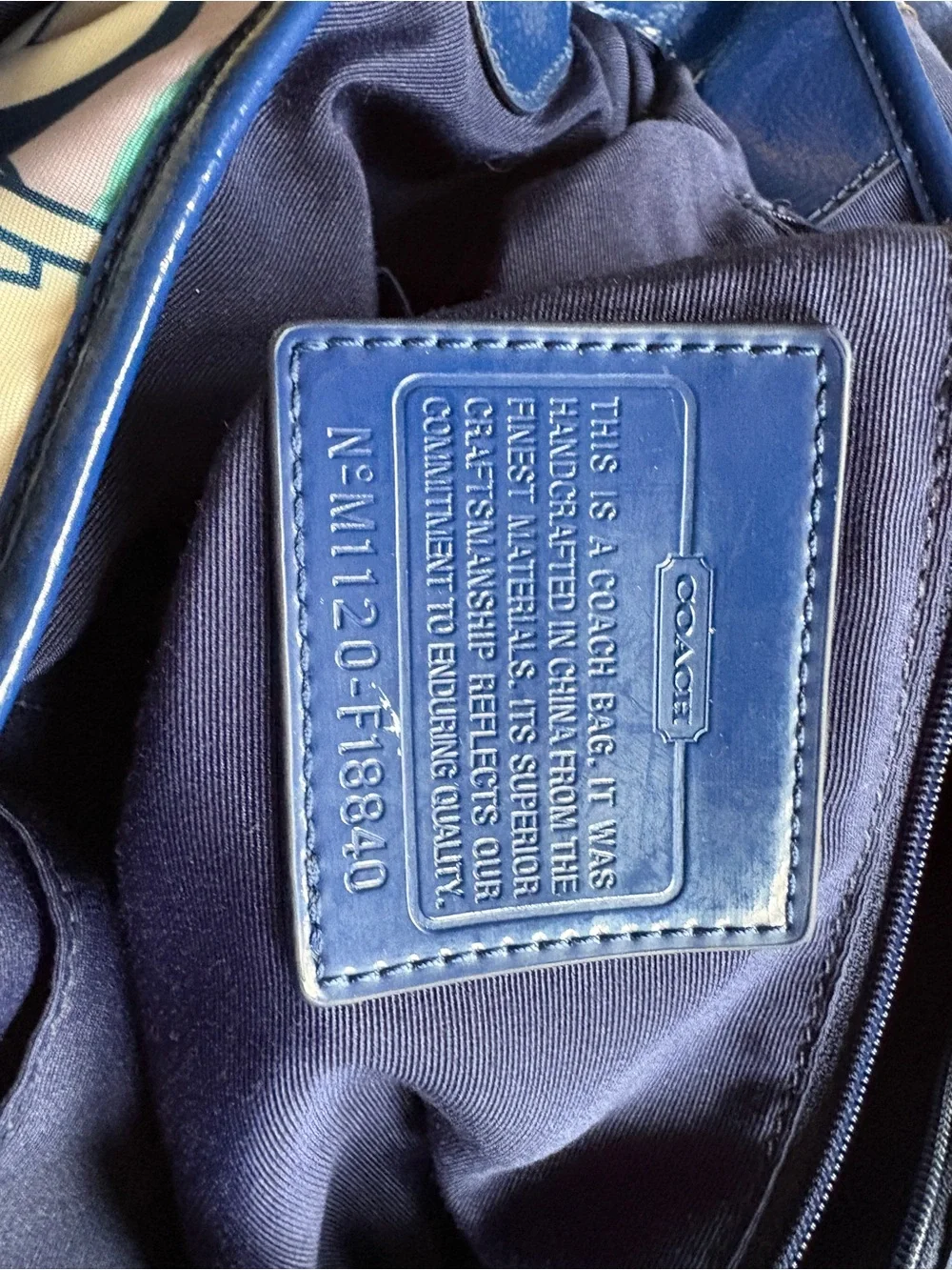 Coach Multicolor Signature Print Crossbody in Navy, Teal & Lavender